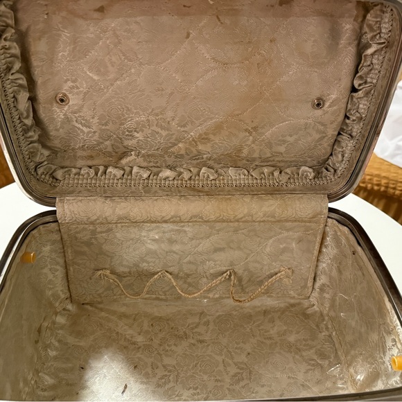 Vintage American Tourister Tiara Travel Train Case Tweedy Blue - Picture 6 of 8